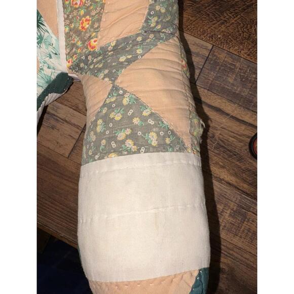 Handmade Hand Sewn Multi-Colored Quilted Patchwork Stuffed 24” Teddy Bear Vtg - Picture 8 of 12